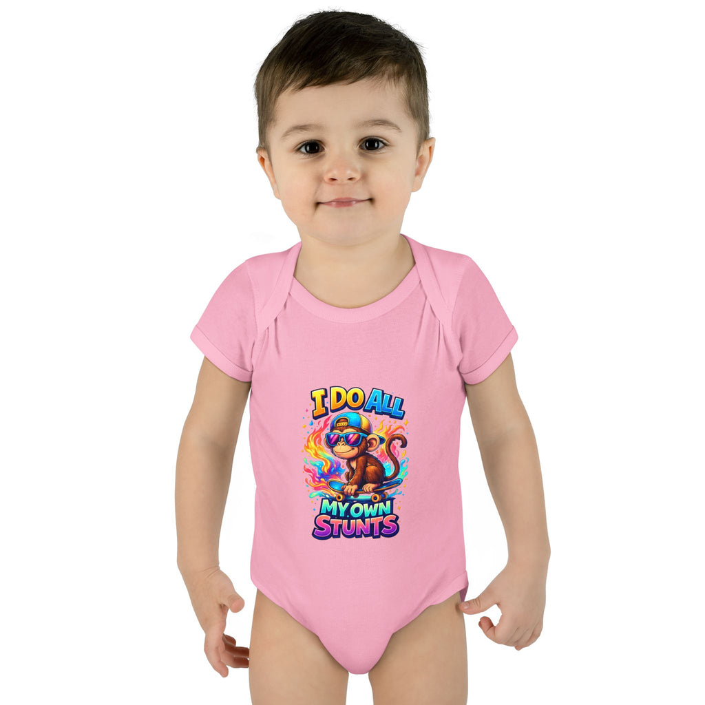 Baby Bodysuit — I Do All My Own Stunts Cute Monkey Infant Onesie