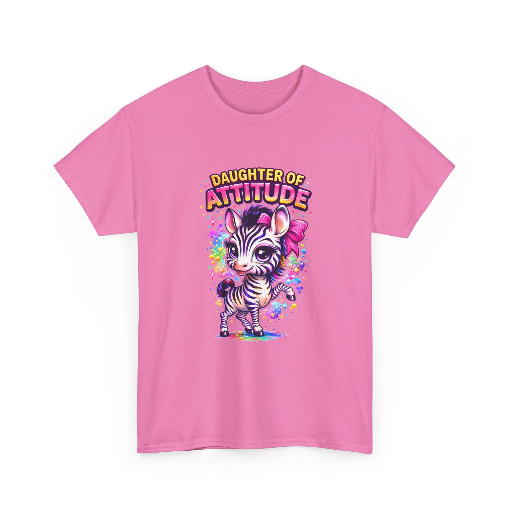 Kids T-Shirt — "Daughter of Attitude" Cute Zebra Graphic Tee for Girls