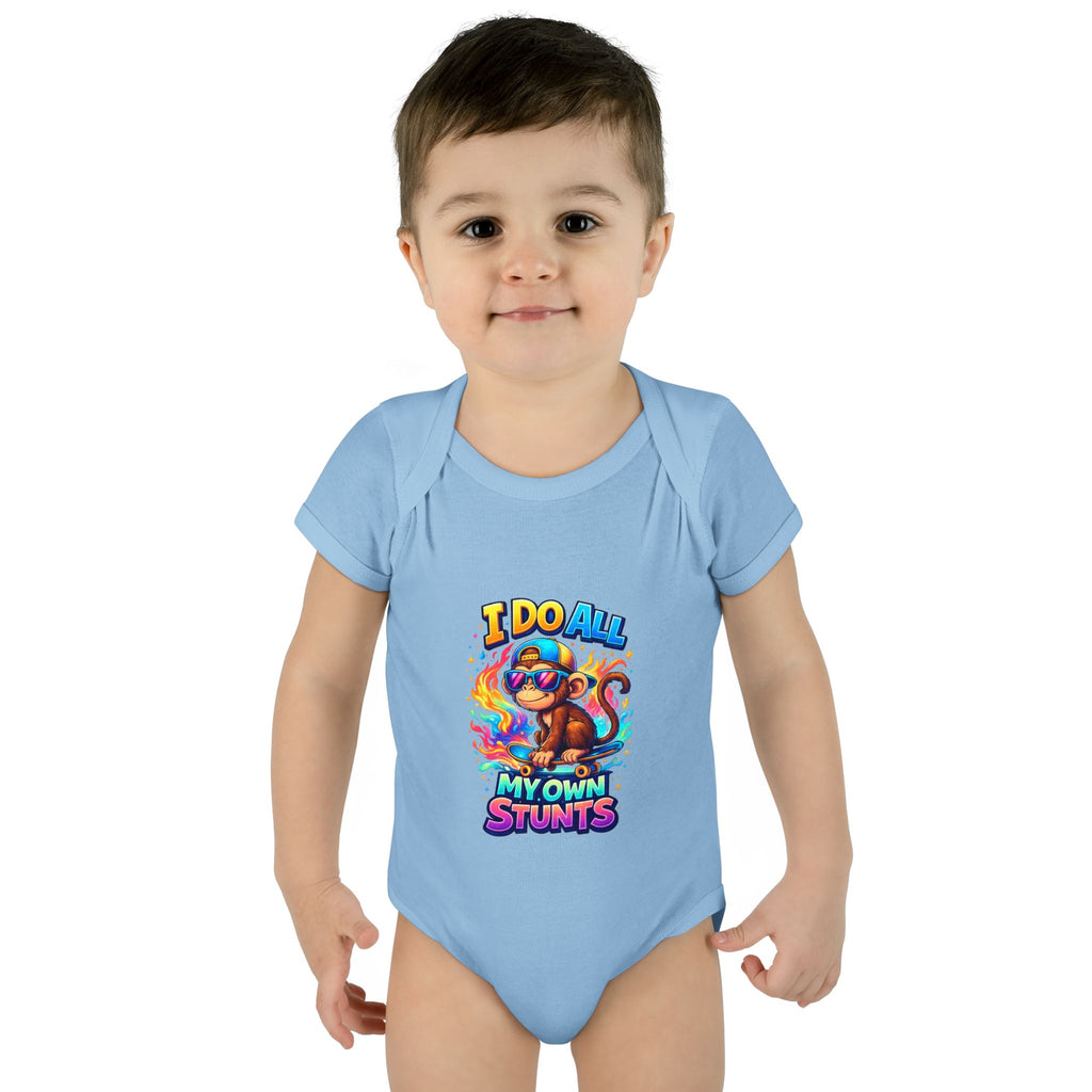 Baby Bodysuit — I Do All My Own Stunts Cute Monkey Infant Onesie