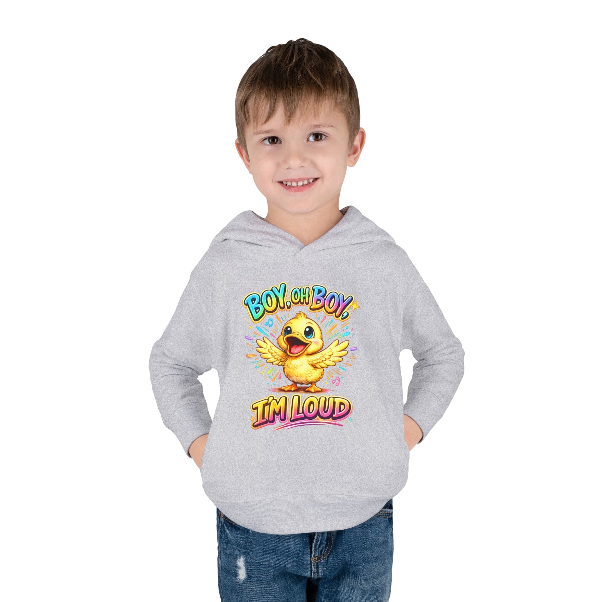 Toddler Hoodie – "Boy Oh Boy I'm Loud" Cute Duck Pullover