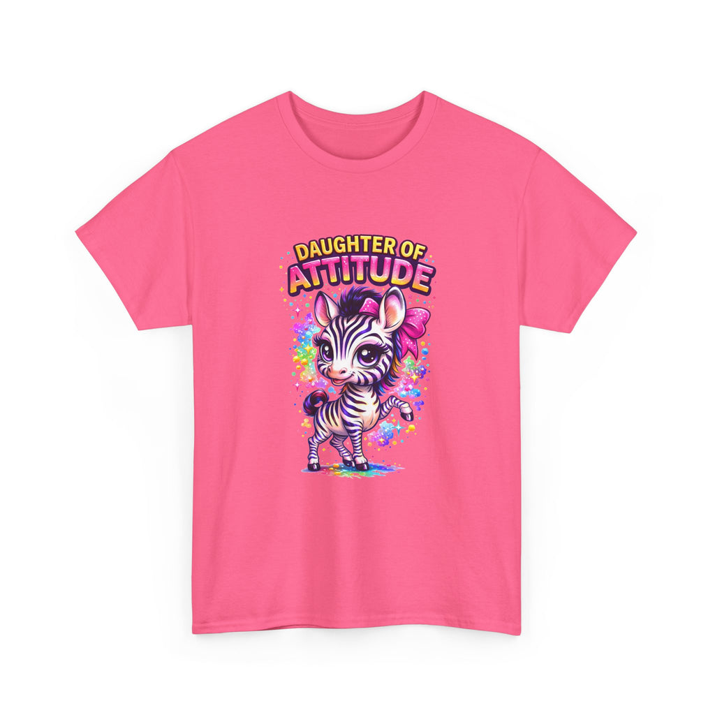 Kids T-Shirt — "Daughter of Attitude" Cute Zebra Graphic Tee for Girls
