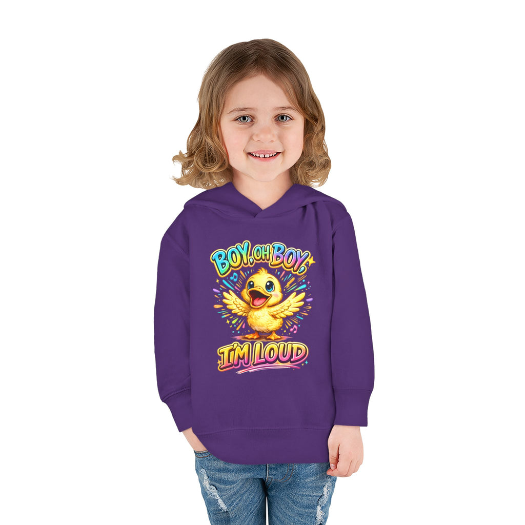 Toddler Hoodie – "Boy Oh Boy I'm Loud" Cute Duck Pullover