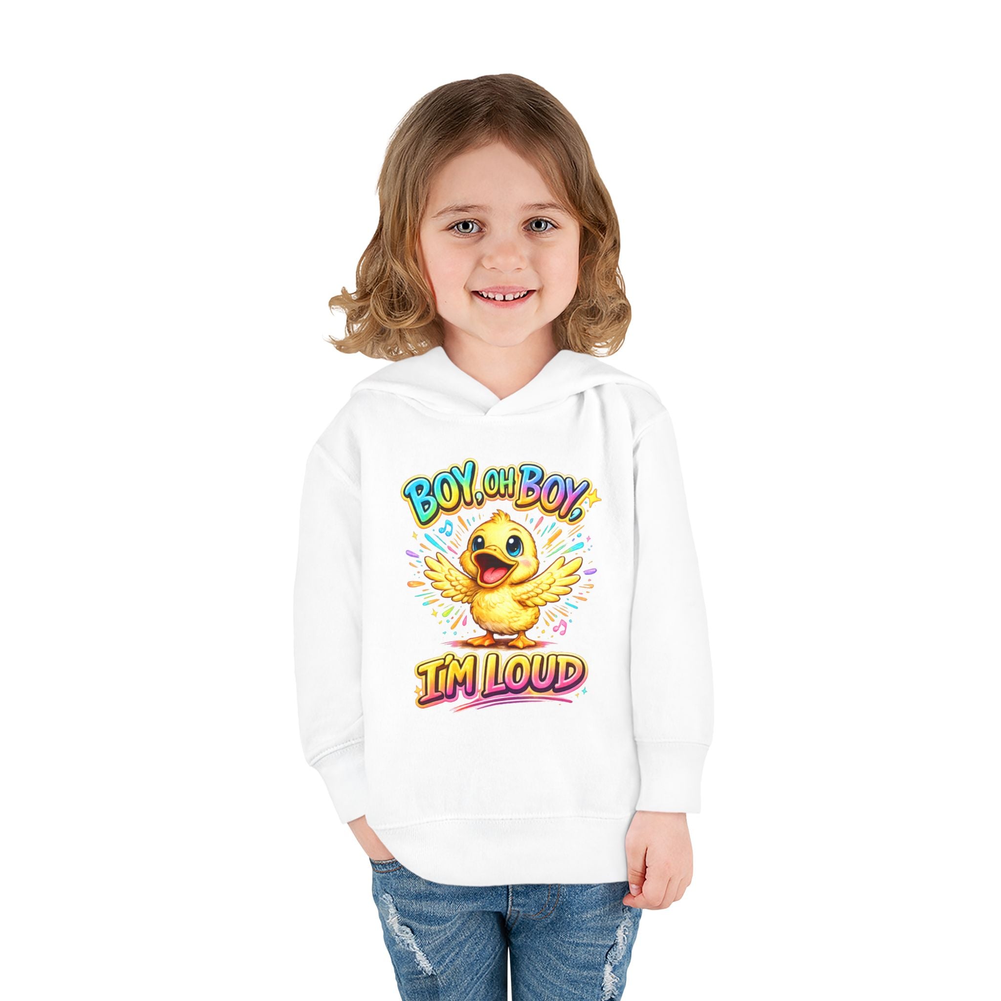 Toddler Hoodie – "Boy Oh Boy I'm Loud" Cute Duck Pullover