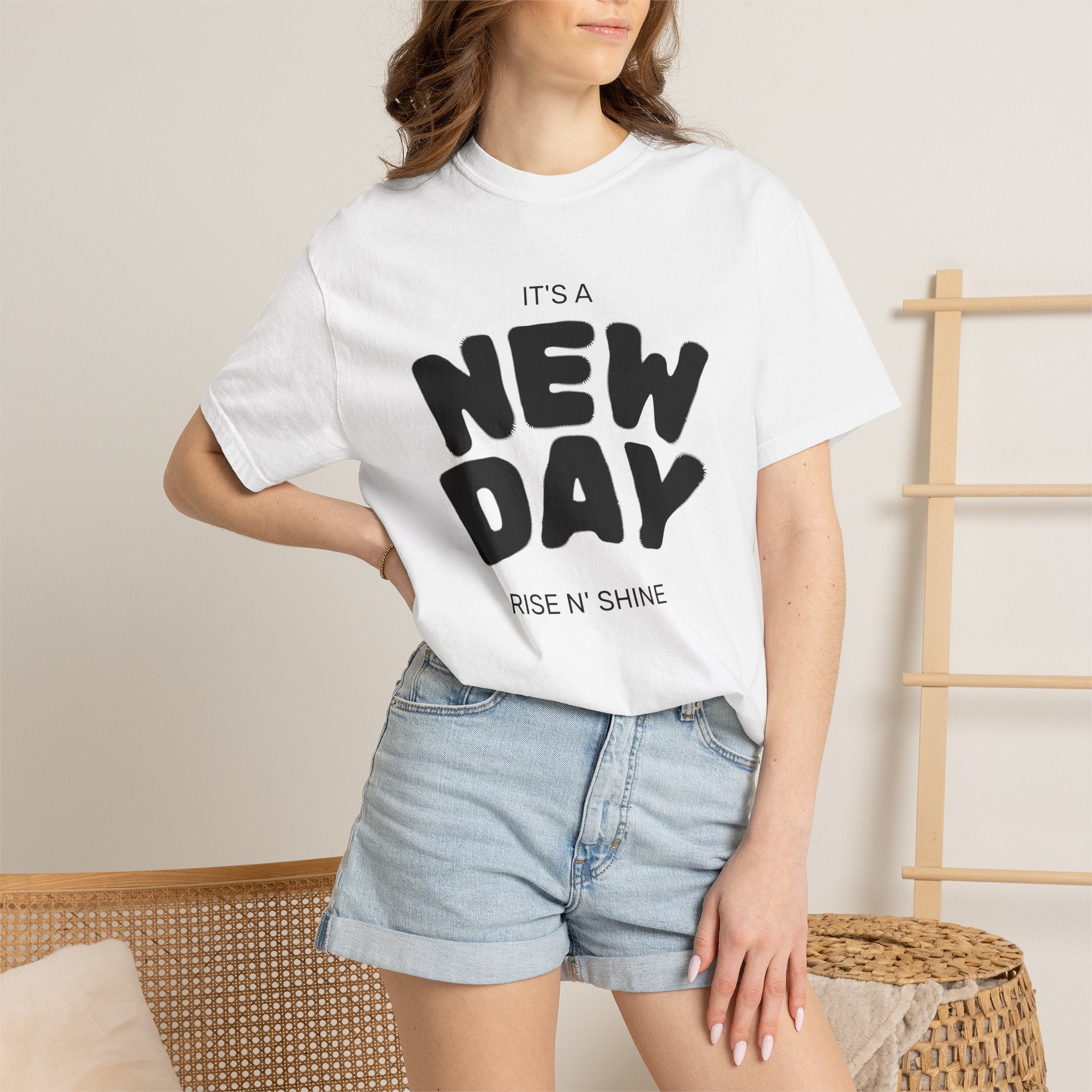"New Day, New Shine" Oversized Graphic Tee