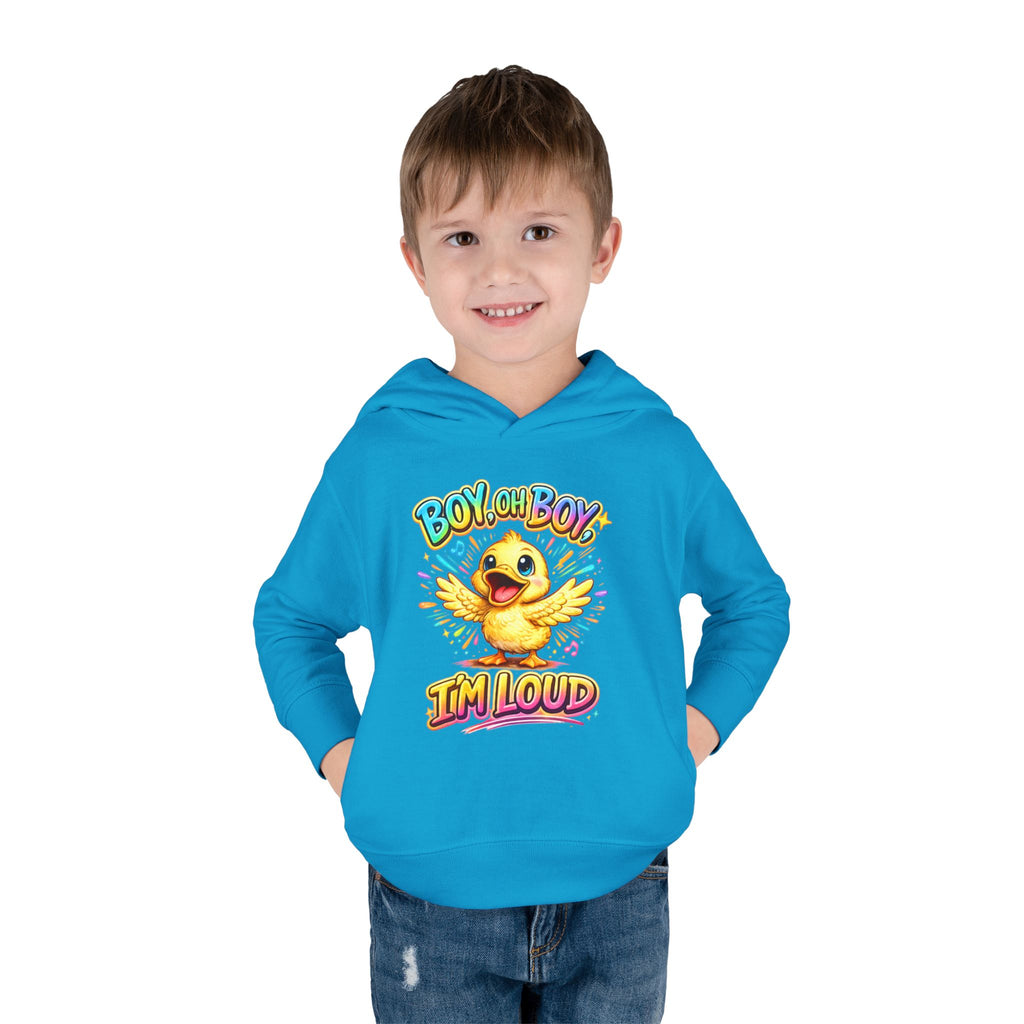 Toddler Hoodie – "Boy Oh Boy I'm Loud" Cute Duck Pullover