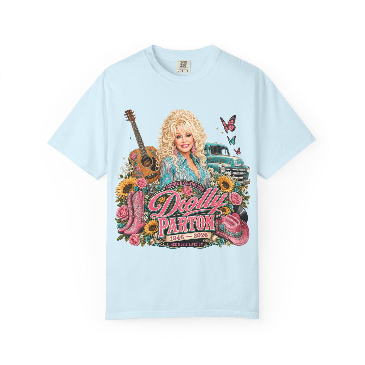 Dolly Parton Tribute Tee — Worn-In Floral Country Graphic