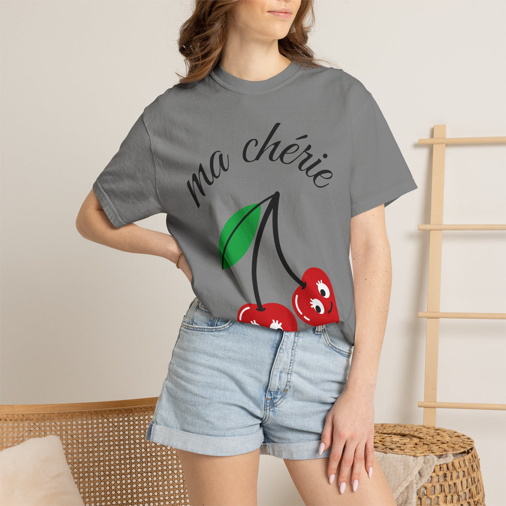 Ma Chérie Cherry Tee — Cute French Cherry Graphic T‑Shirt