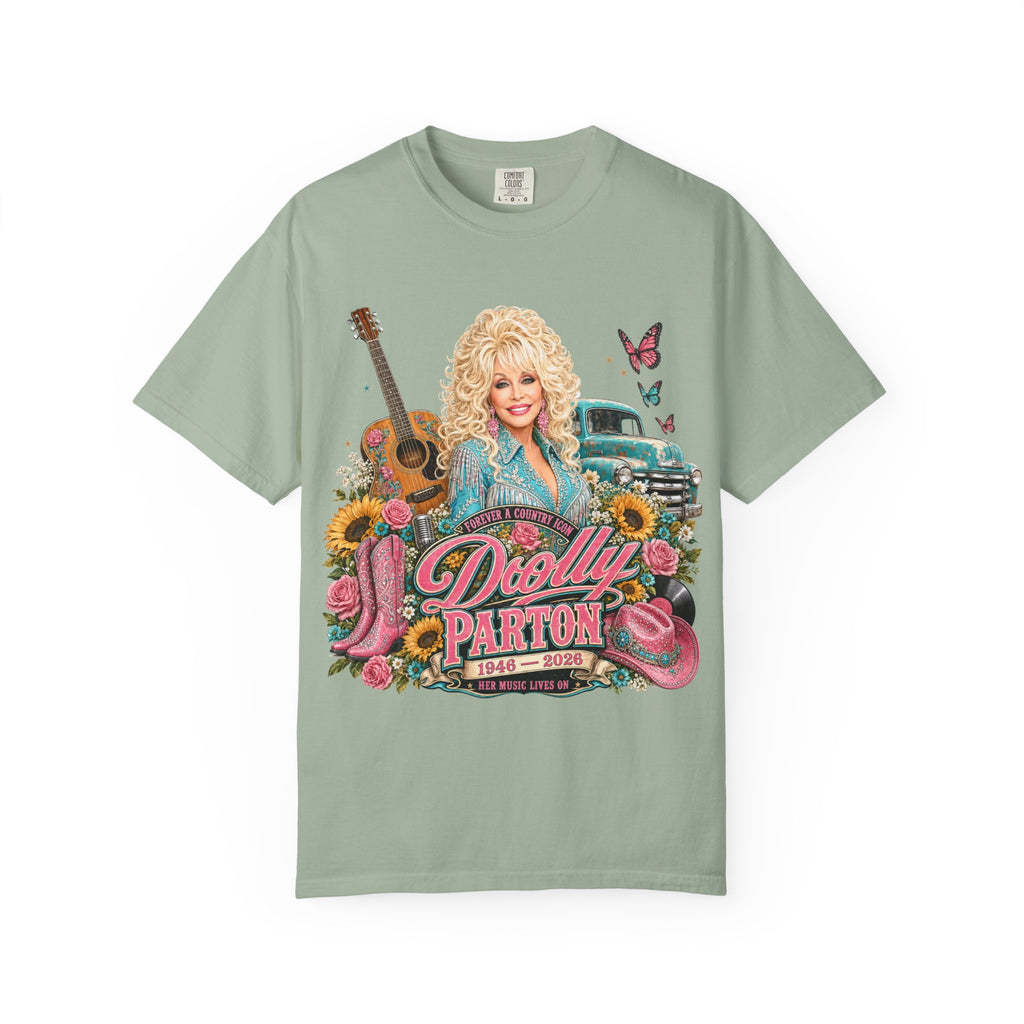 Dolly Parton Tribute Tee — Worn-In Floral Country Graphic